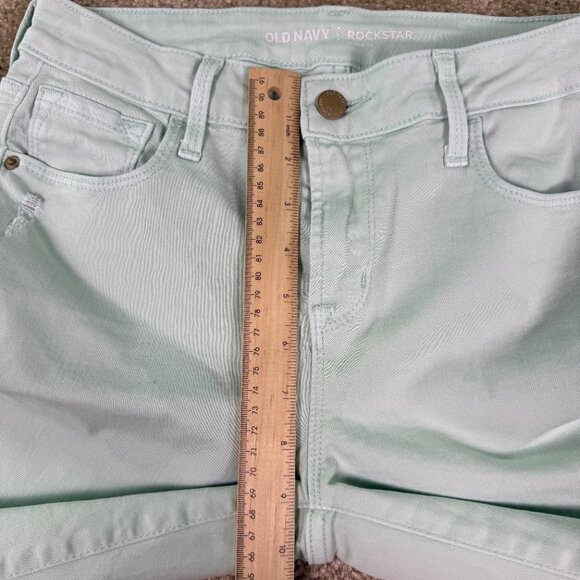 Old Navy Womens Size 6 Rockstar Skinny Mid Rise Green Denim Jeans 28x29 E766 - Picture 10 of 14